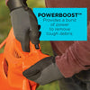 A closeup of the BLACK+DECKER 3-In-1 Electric Leaf Blower, Leaf Vacuum, Mulcher. POWERBOOST™ provides a burst of power to remove tough debris.