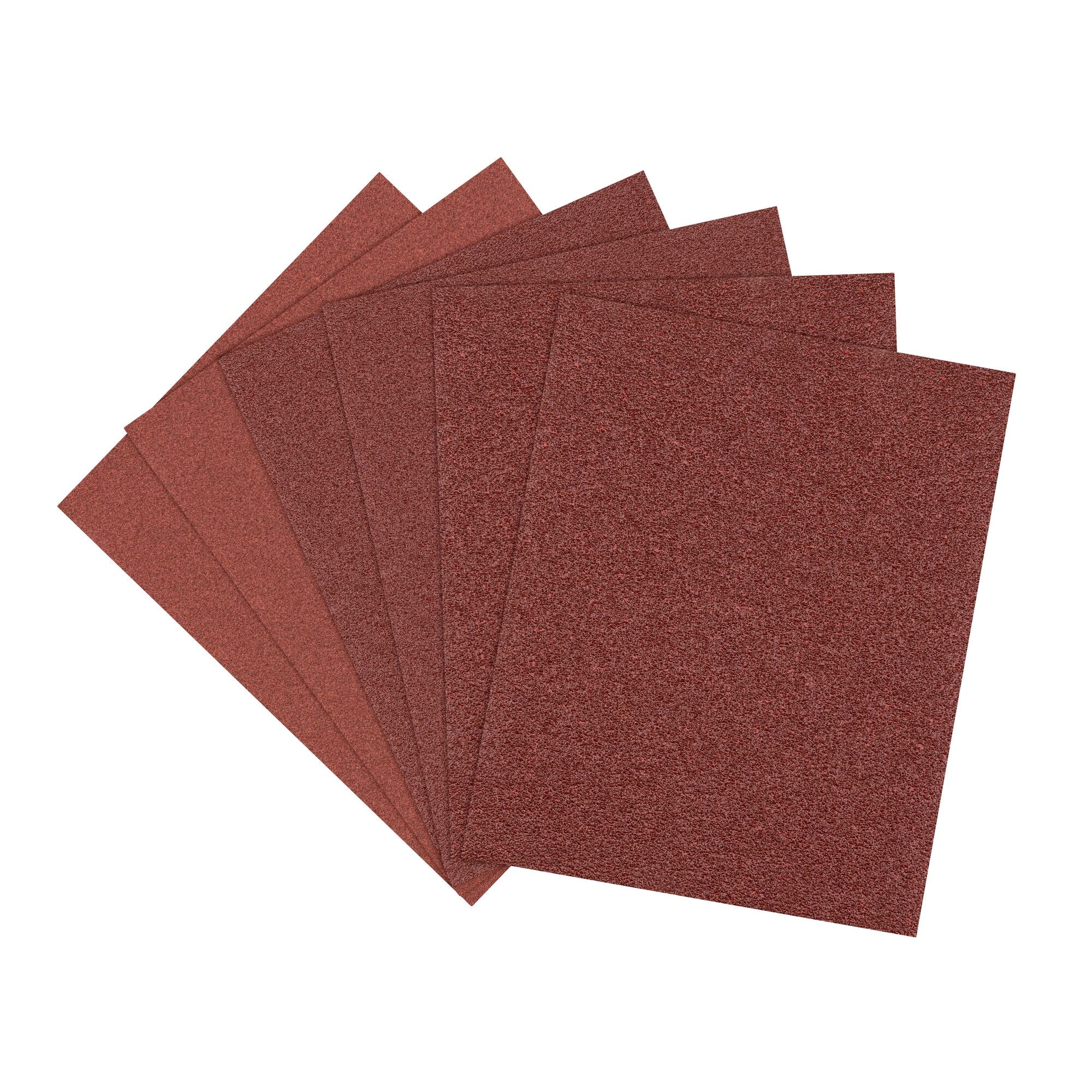 fanned out view of sandpaper assortment