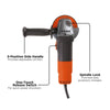 An overview of the BLACK+DECKER 4-1/2-In., 6-Amp Angle Grinder Tool.