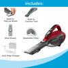 The BLACK+DECKER dustbuster AdvancedClean includes a built-in flip up brush, built-in crevice tool, wall mount, washable filter, and jack plug charger 