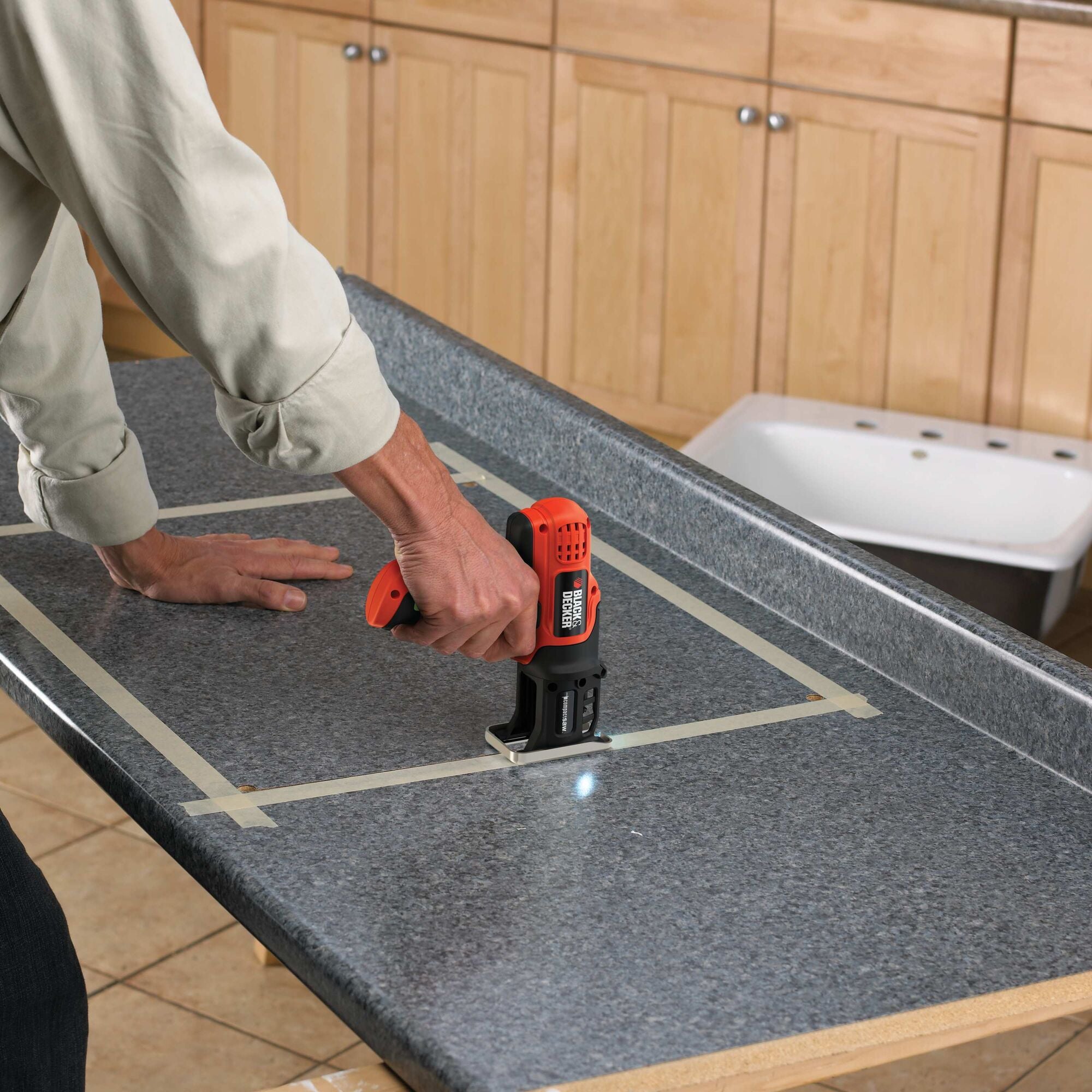 An overview of the BLACK+DECKER Cordless Compact Jig Saw.
