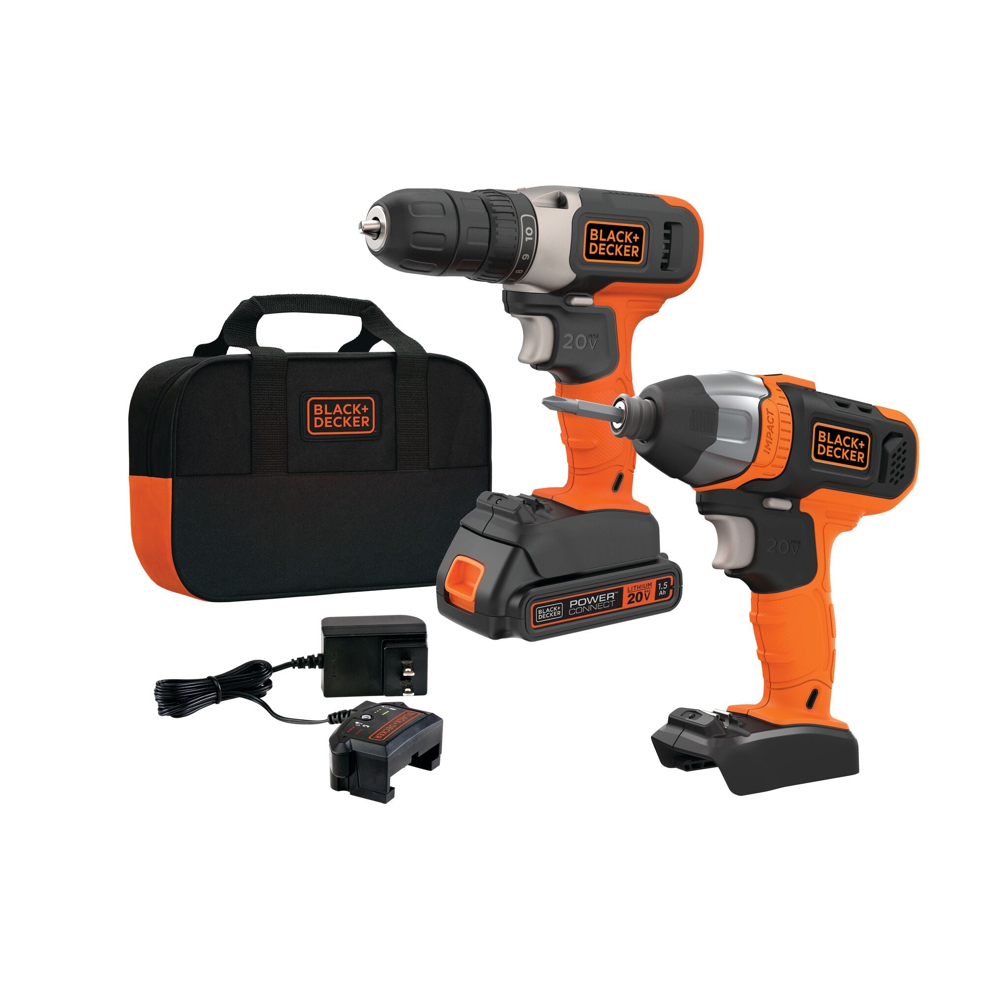  BLACK+DECKER 20V MAX Cordless Drill and Impact Driver, Power  Tool Combo Kit with Battery and Charger (BD2KITCDDI) : Tools & Home  Improvement