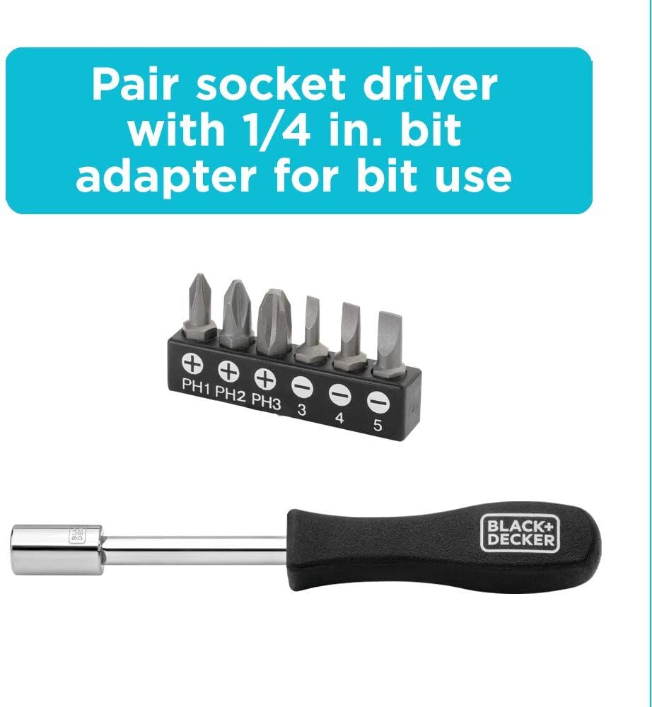 BLACK+DECKER Socket Set with Ratchet (40-Piece) BDMT45001 - The