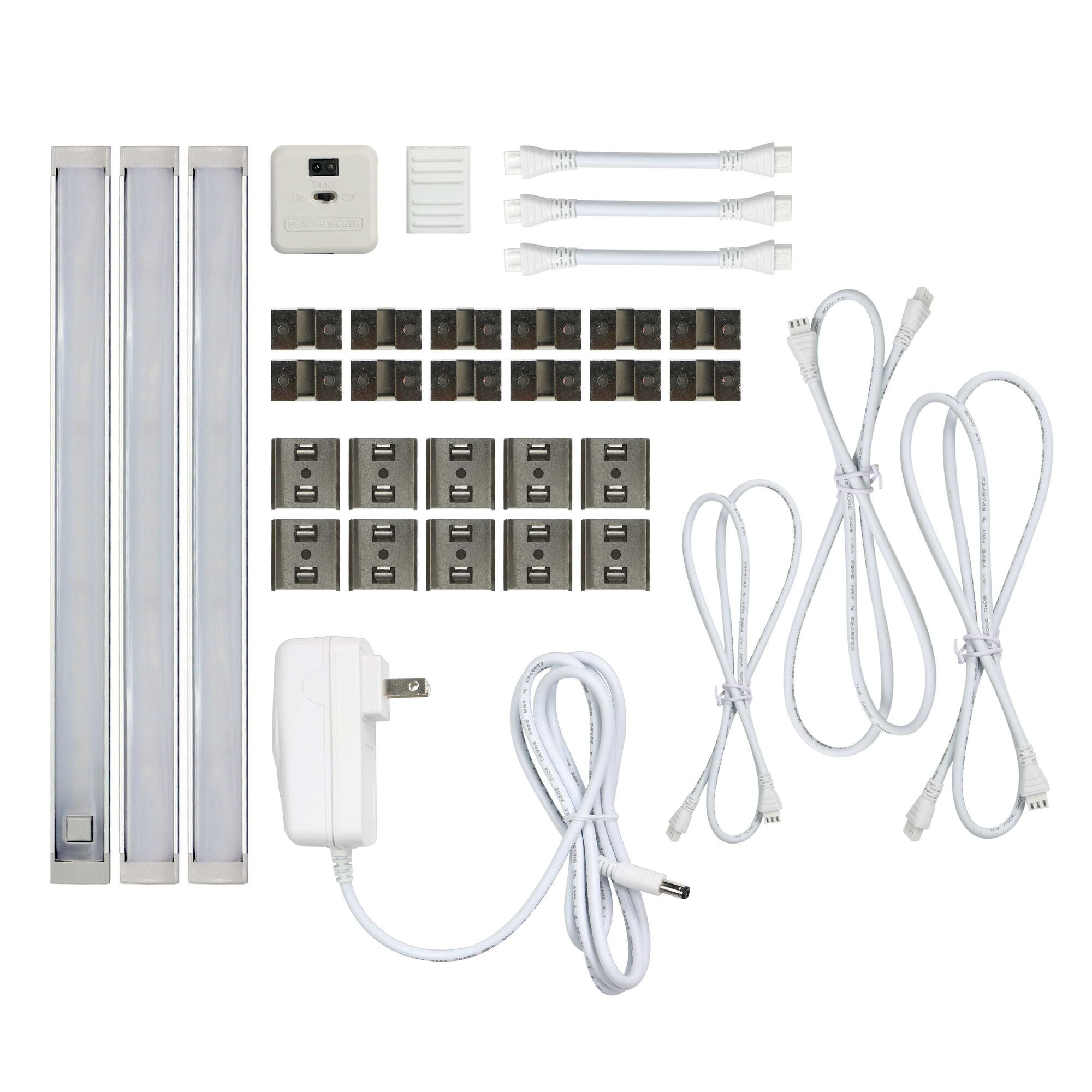 BLACK+DECKER LEDUC6-3RGBK Color Changing LED Under Cabinet Lighting Kit,  Stick up Design, 3-Bars, 6 Bars, RGB Color Swirl