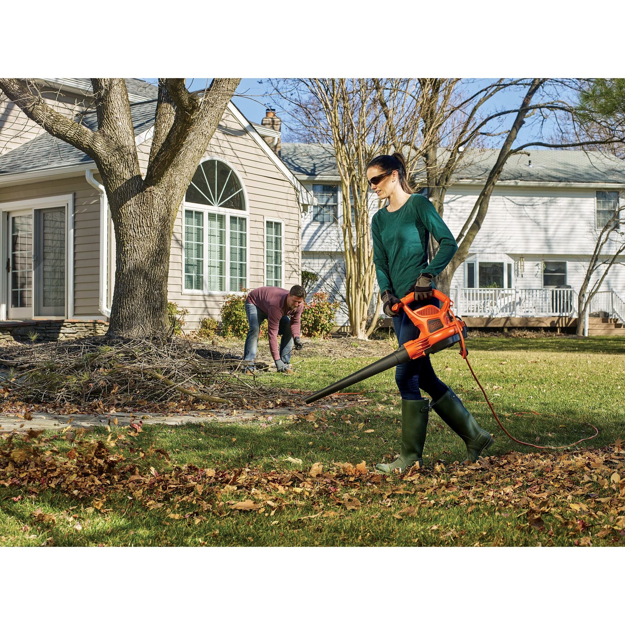 BLACK+DECKER 3-in-1 Electric Leaf Blower, Leaf Vacuum/Mulcher