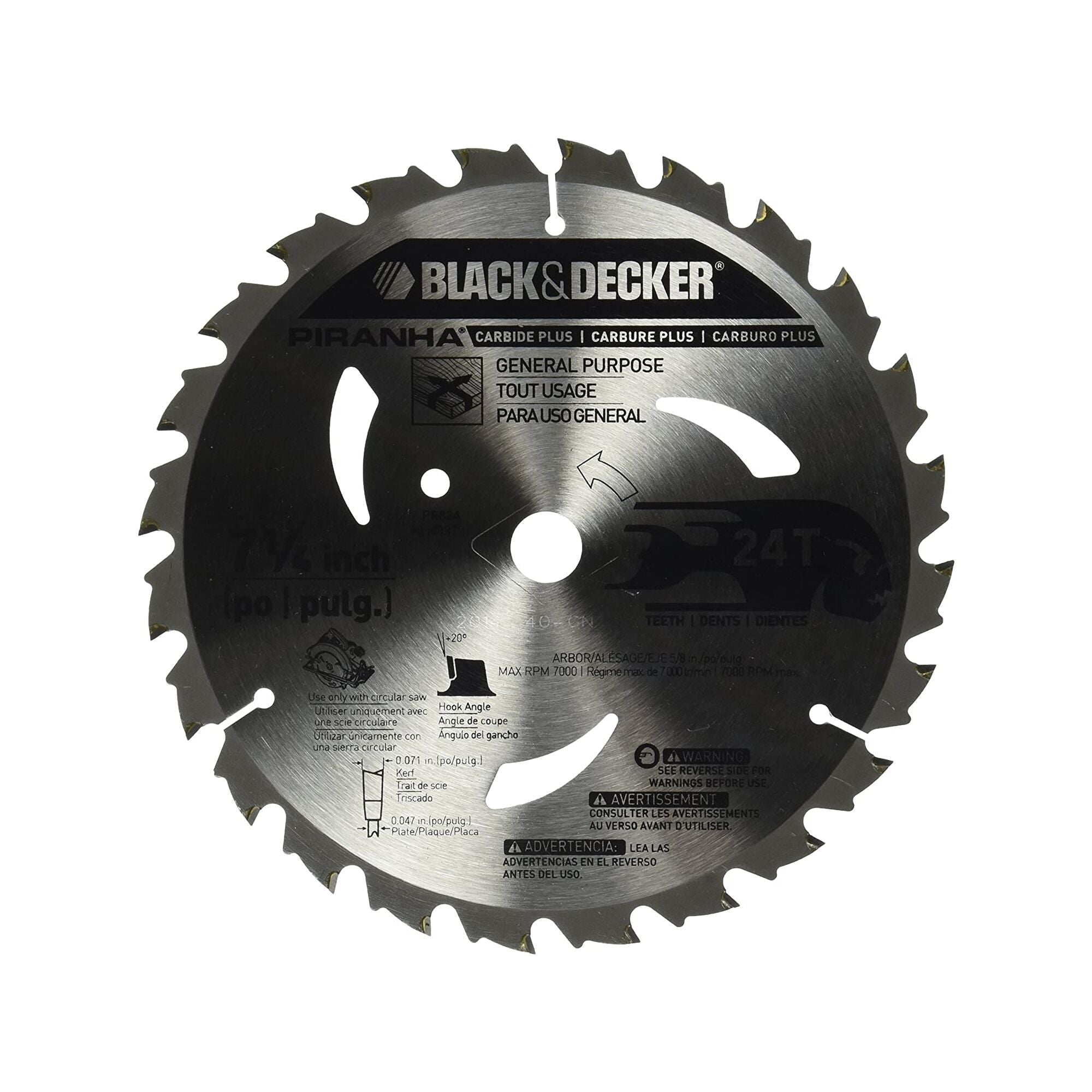 24T 7 1 4 Inch Carbide Saw Blade BLACK DECKER