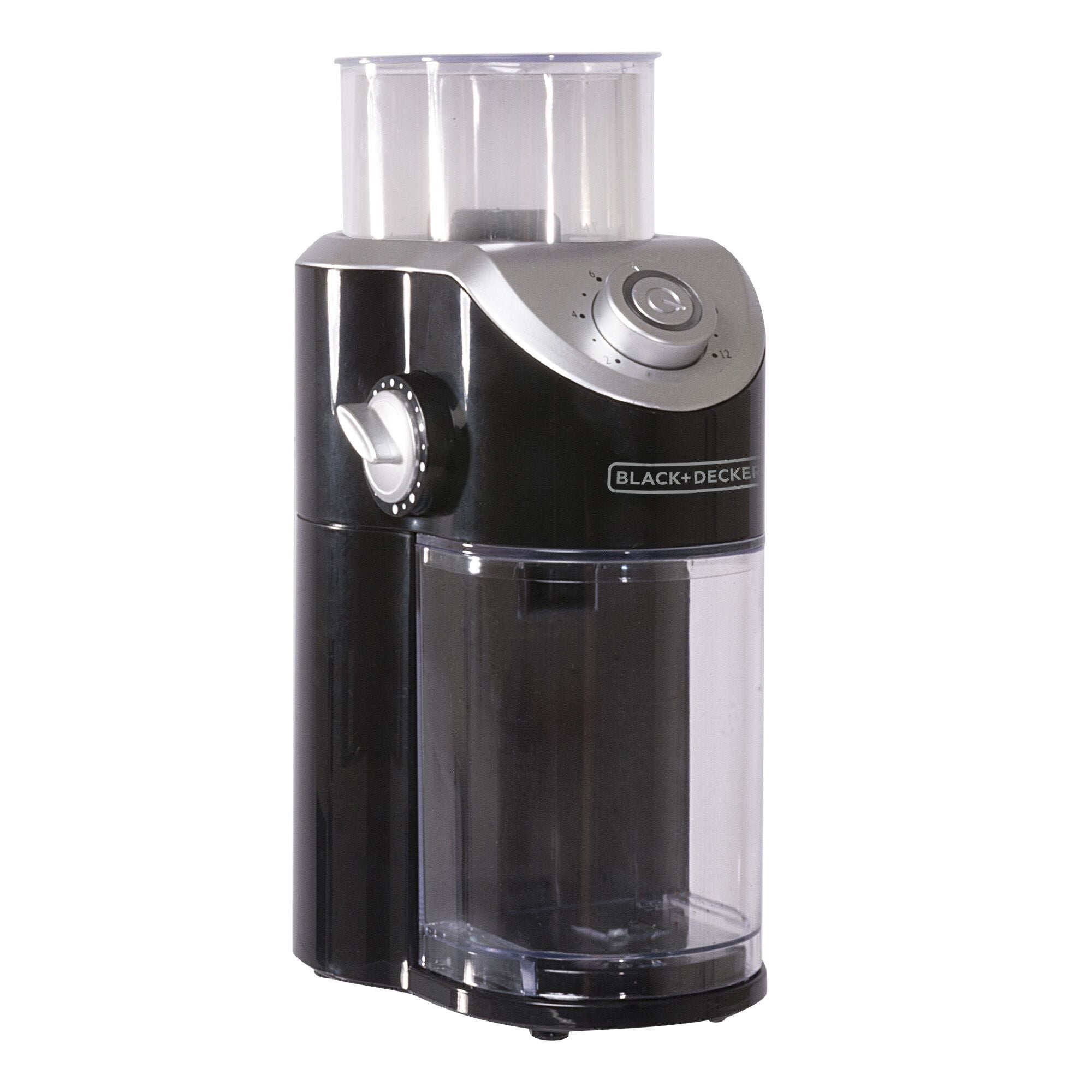 Black & Decker Coffee Grinder Black Body Clear Lid Storage