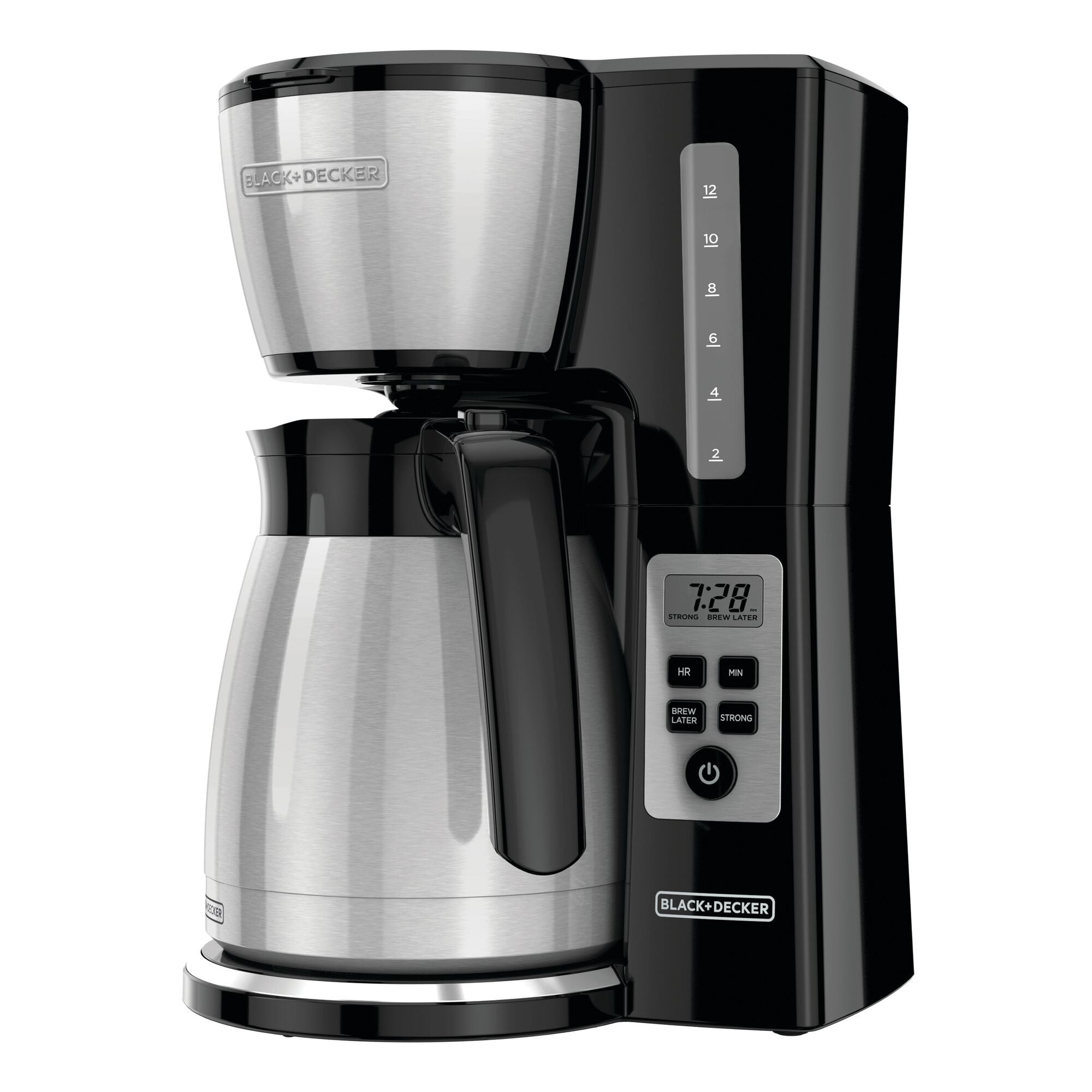 Black and Decker 4-in-1 Coffee Station 5-Cup Coffee Maker in Stainless Steel Black Black+decker