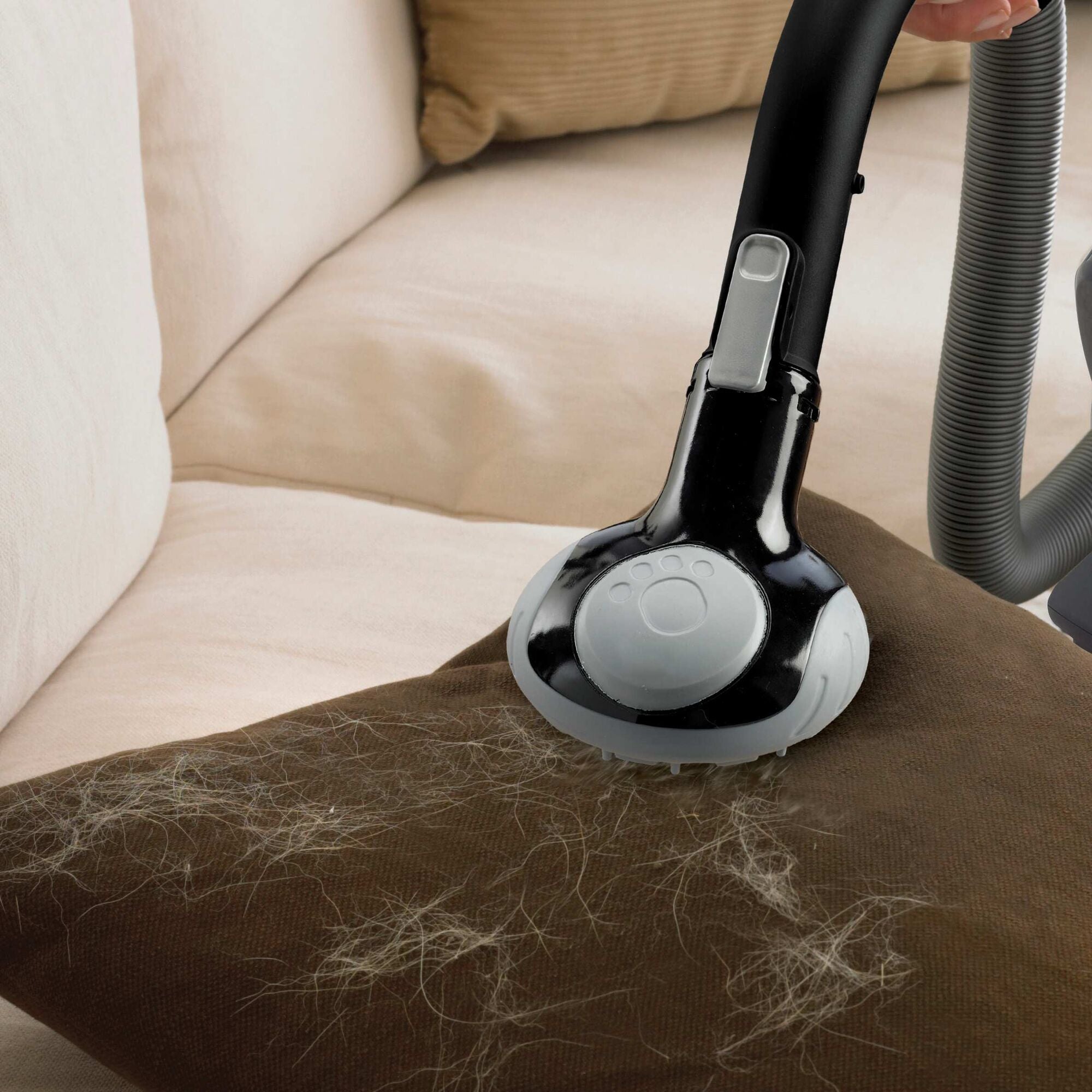 An overview of the BLACK+DECKER dustbuster® 20V MAX* Flex Handheld Vacuum With Pet Hair Brush with accessories.