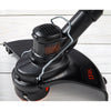 A close view of the BLACK+DECKER 40V MAX* Lithium String Trimmer in black color.