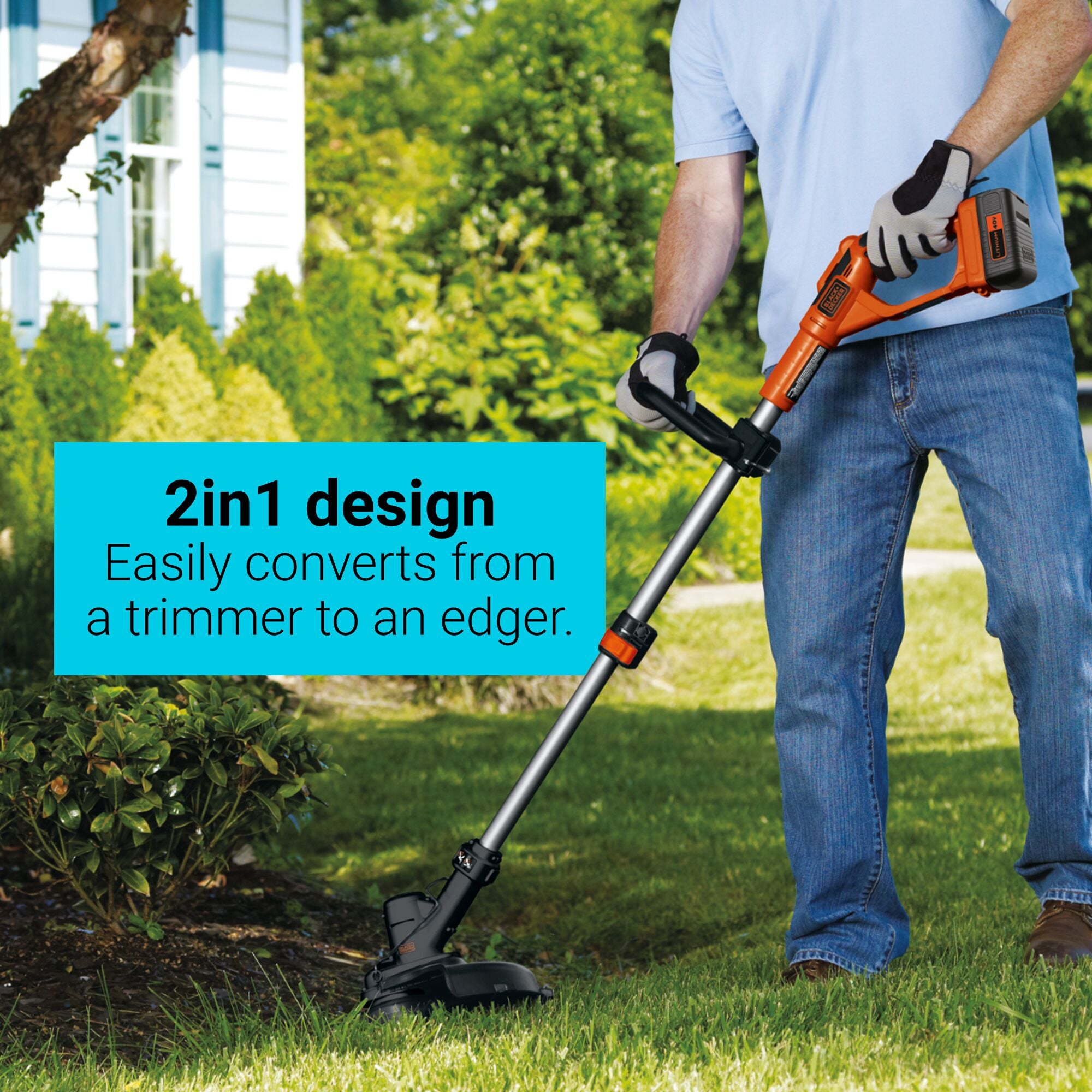 afsked frokost gidsel 40V Max* 13 In. 2In1 Cordless String Trimmer/Edger With Powercommand Kit |  BLACK+DECKER
