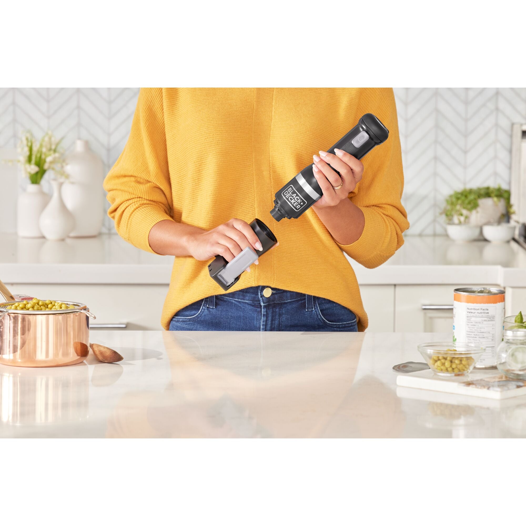 Blend, whisk, froth, and more with BLACK+DECKER kitchen wand