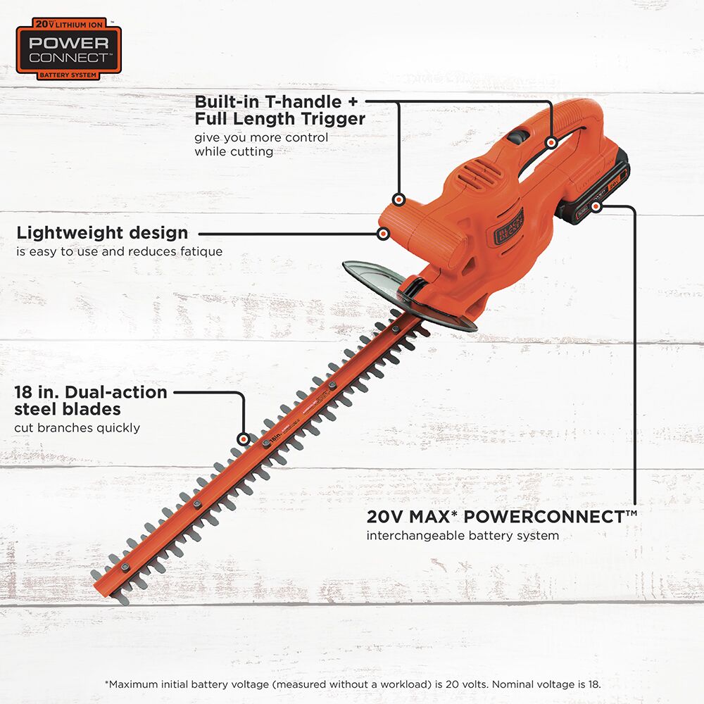 Black & Decker 18 inch Corded Dual-Action Hedge Trimmer