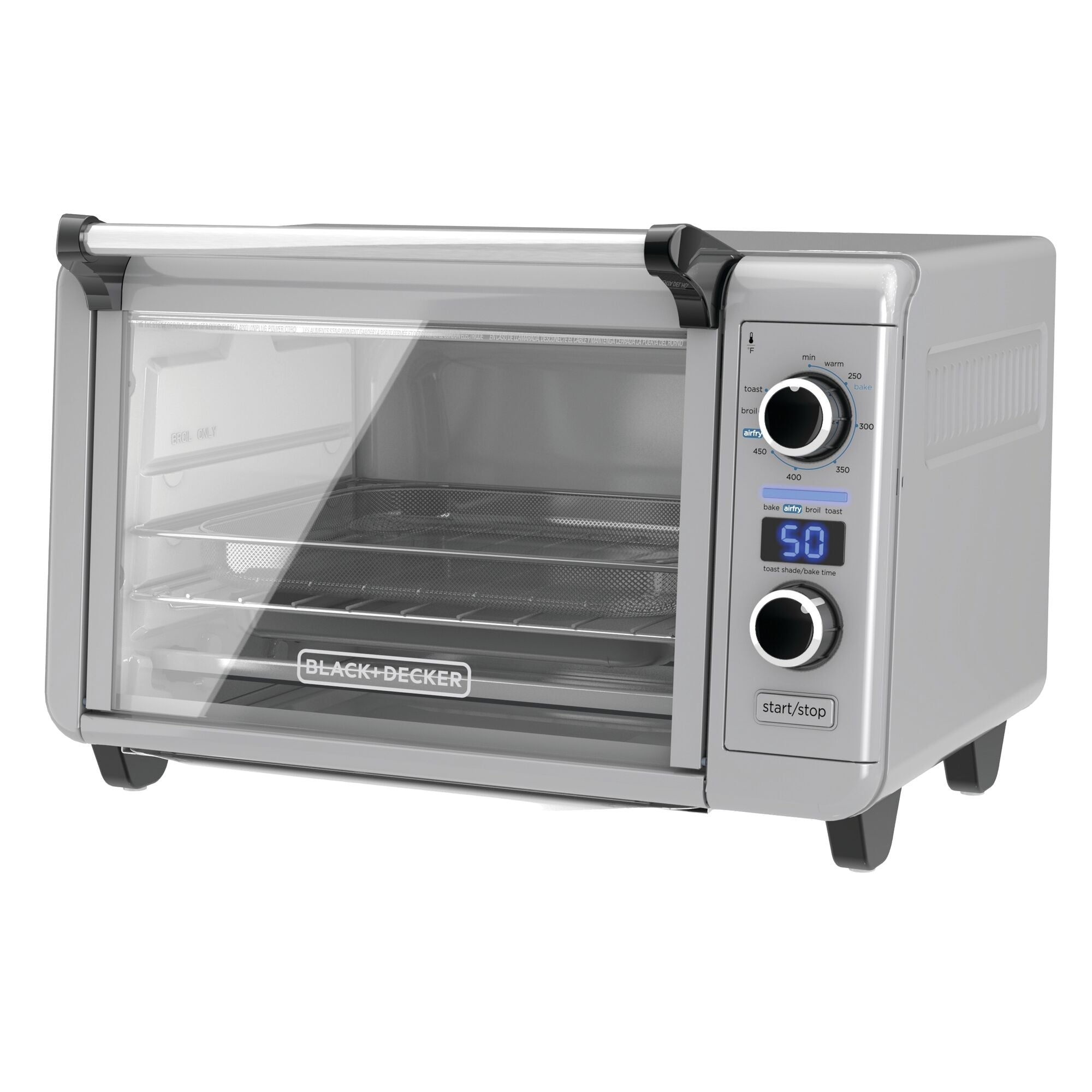 Profile of Crisp ‘N Bake air fry digital convection countertop oven.