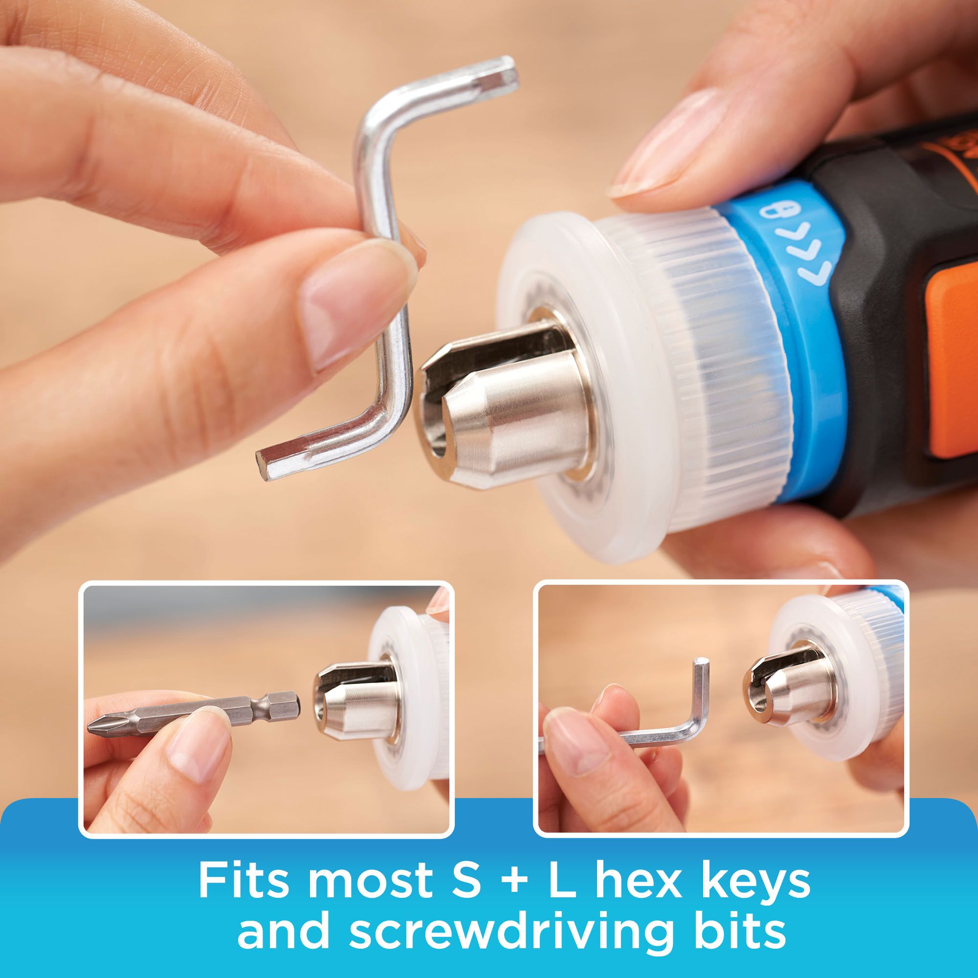 Beyond by Black+decker 4V Max Cordless Screwdriver Hex L-Shaped 2-Inch Assorted Bits (Bcrta601apb) Orange