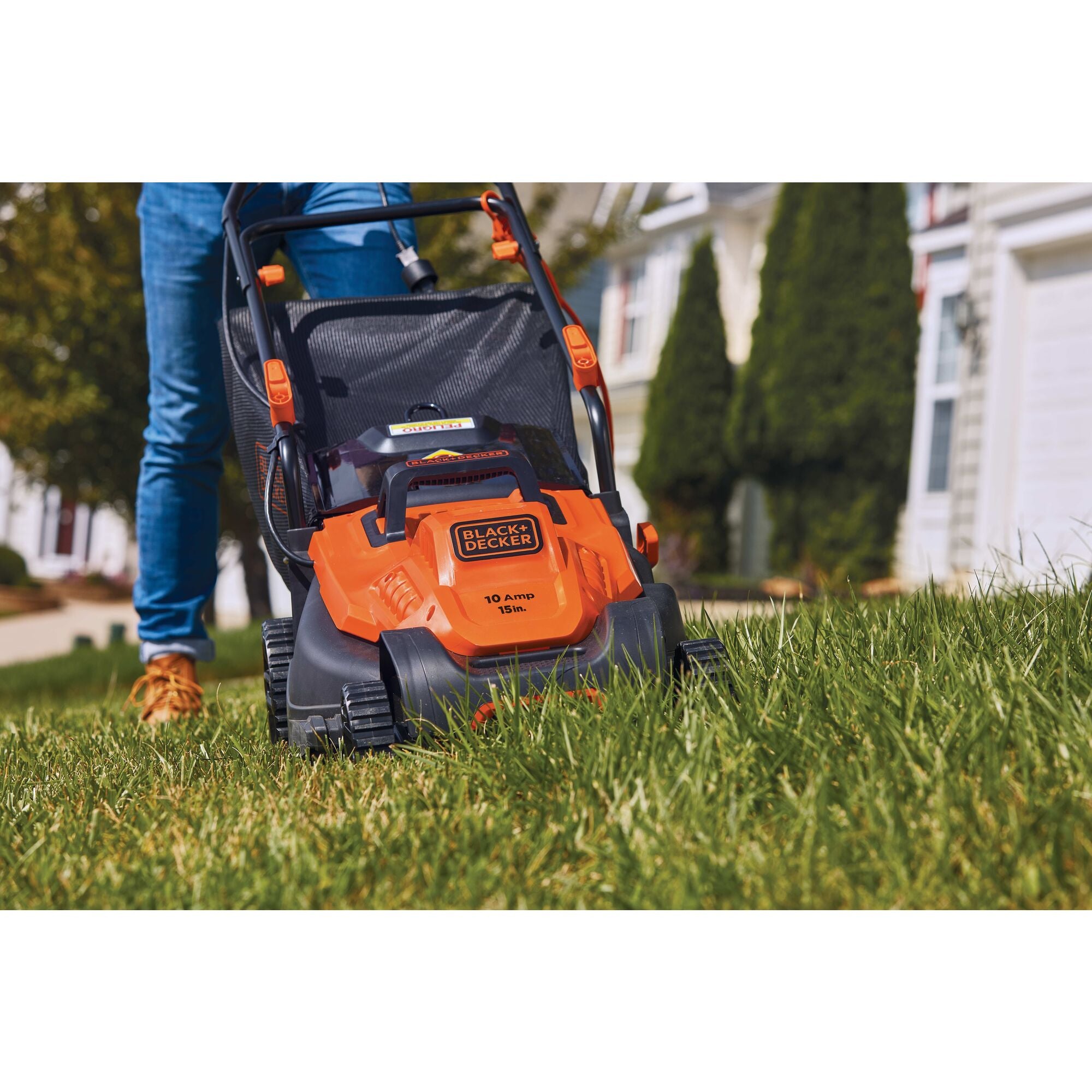 Electric Lawn Mower, 10-Amp, 15-Inch, Corded