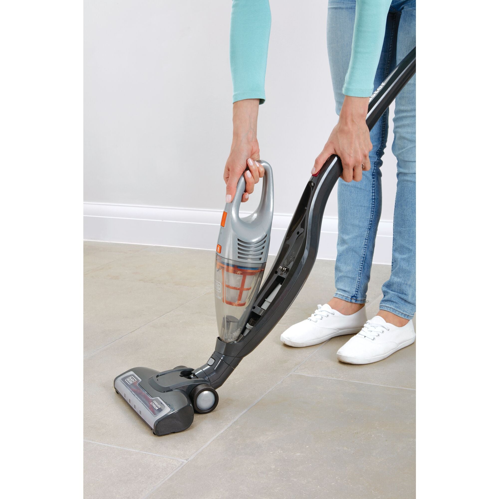 BLACK+DECKER Powerseries Cordless Stick Vacuum Cleaner & Hand Vac, 2-in-1,  Titanium Gray (HSVB420J)