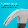Close up of BLACK+DECKER Hammer, 16Oz curved claw
