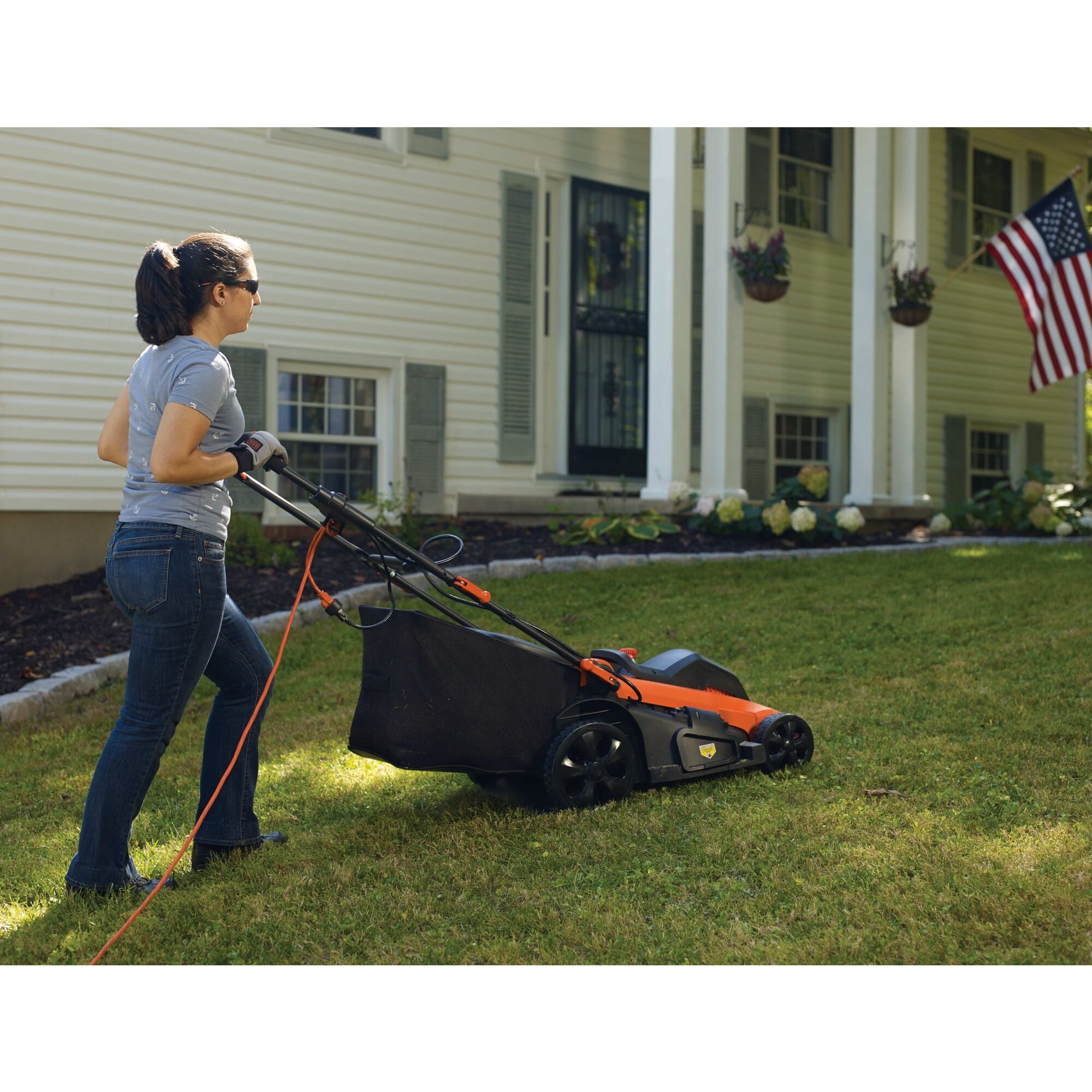 BLACK+DECKER Electric Lawn Mower, 13-Amp, Corded (BEMW213), 20, Orange