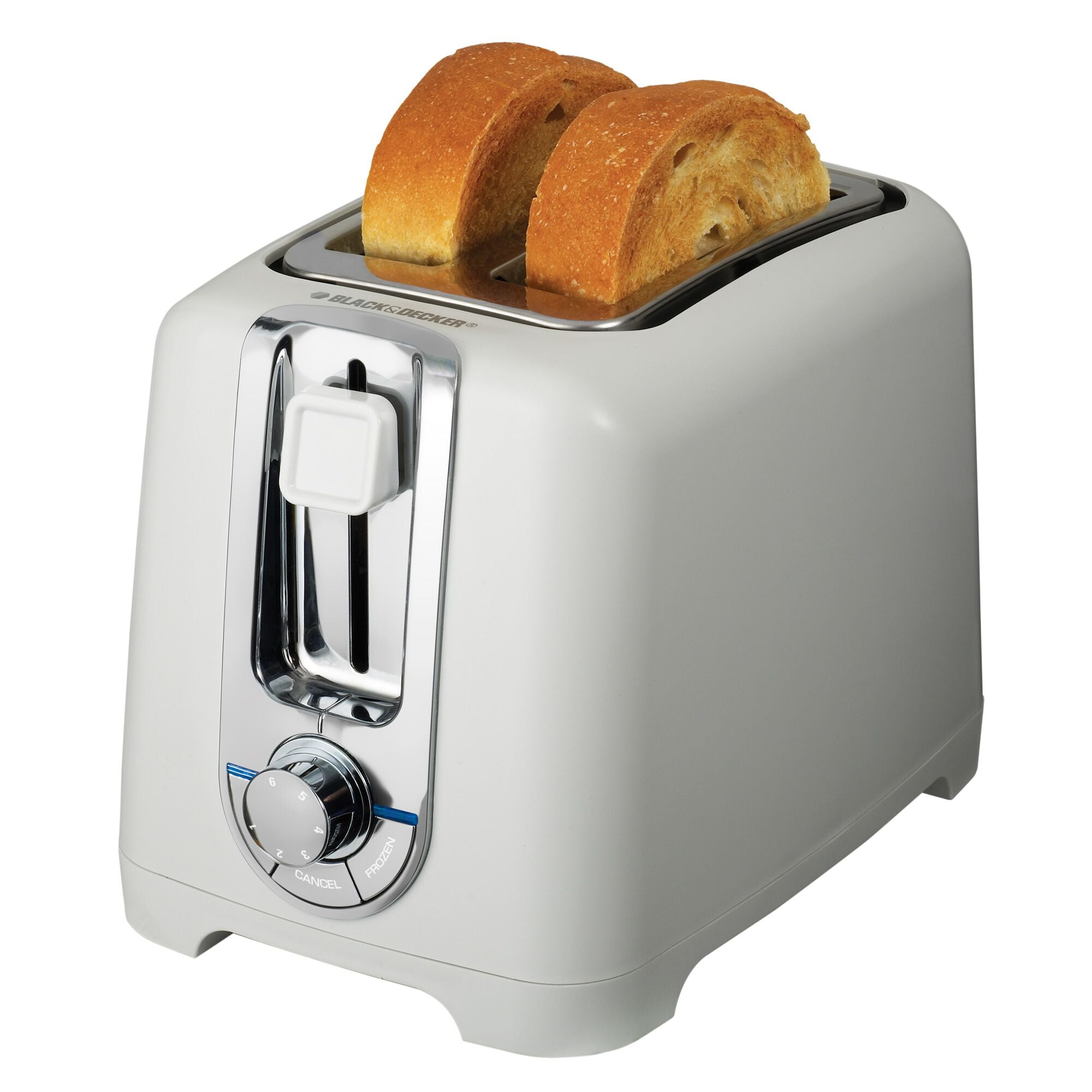 Profile of 2 slice toaster.