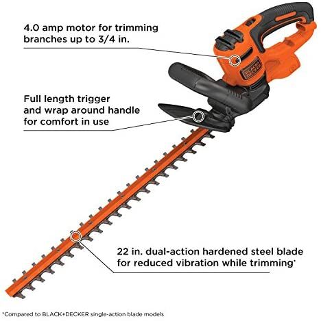 Electric Hedge Trimmer 22 Inch BLACK DECKER