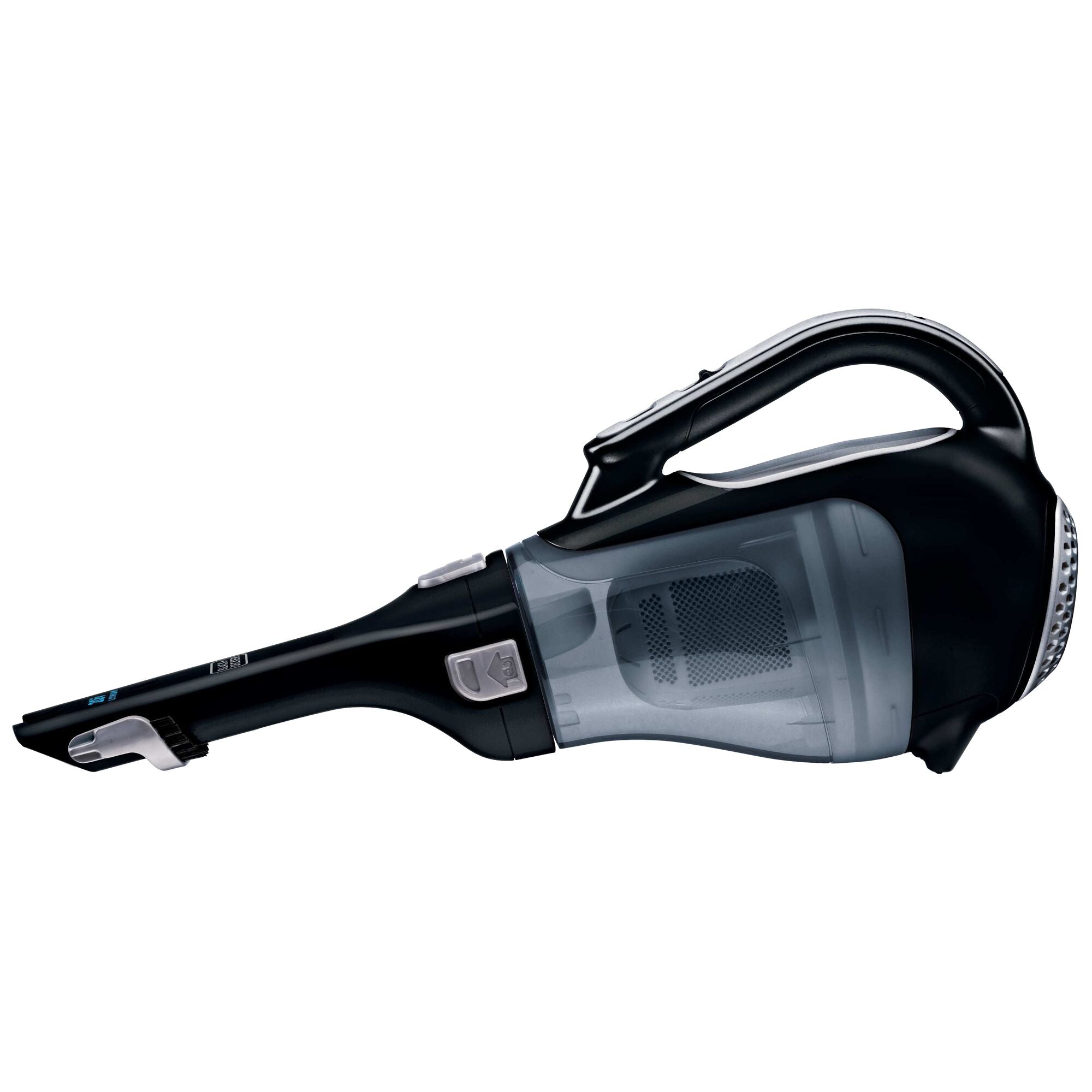 Profile of dustbuster cordless hand vacuum.