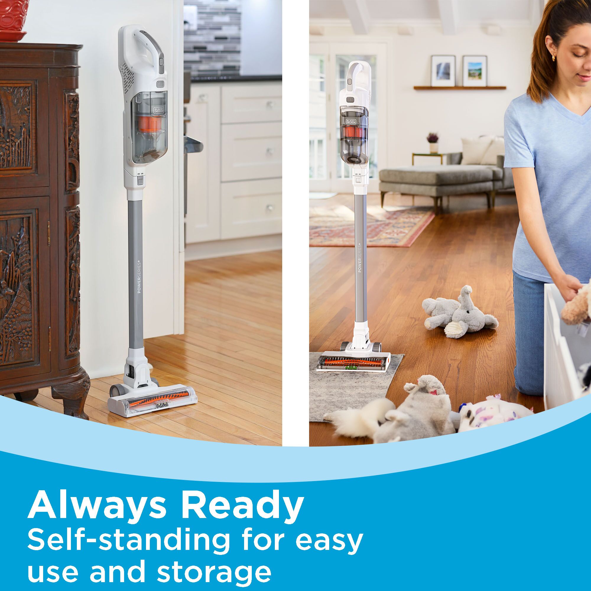Always ready self-standing for easy use and storage 