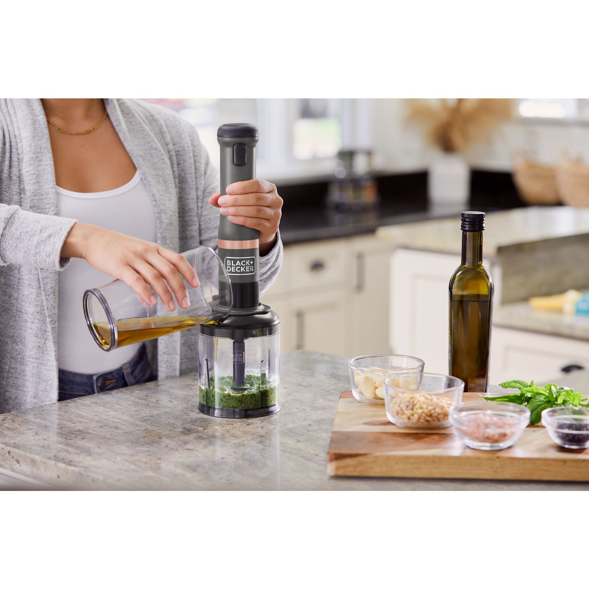 Black & Decker Bckm101sp Kitchen Wand 2-in-1 Salt and Pepper Grinder Attachment