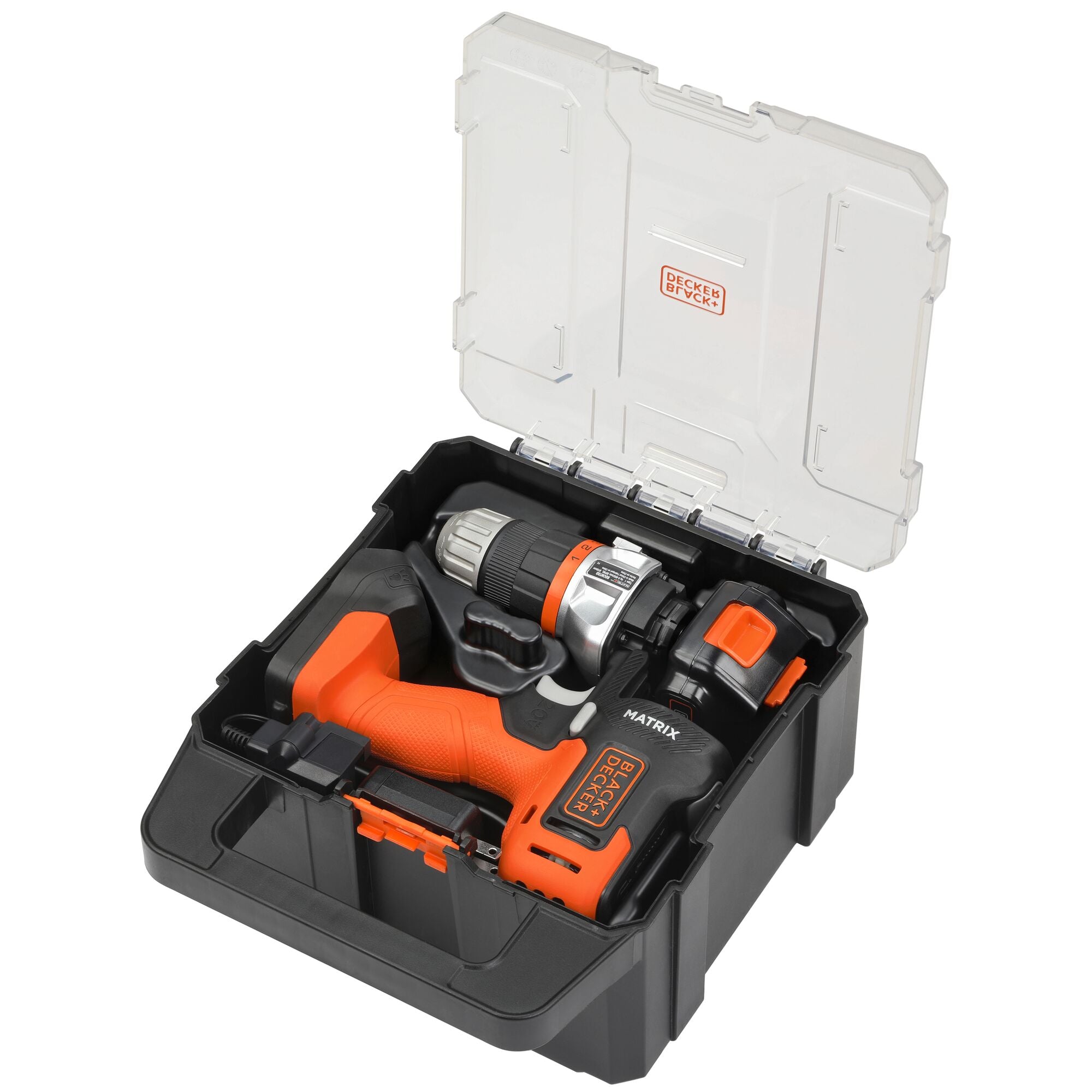 Black+decker 20V Max Matrix Cordless Drill/Driver Kit, White (BDCDMT120WC1FF)