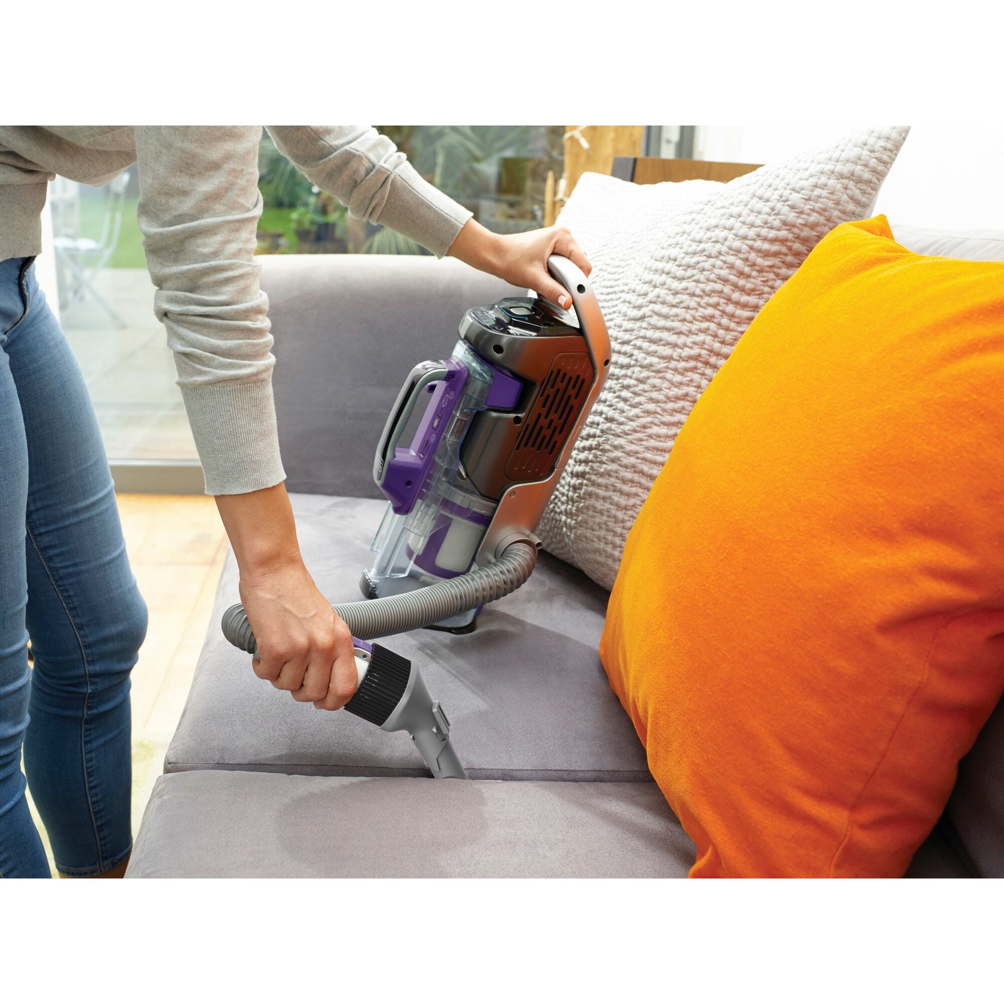 Black Decker Power Series Pro Pet Cordless Stick Vacuum Cleaner, 2-in-1, Purple