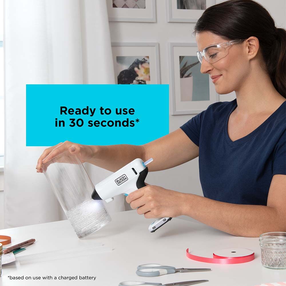 Talent using the BLACK + DECKER USB Rechargeable 4V MAX*  Cordless Glue Gun