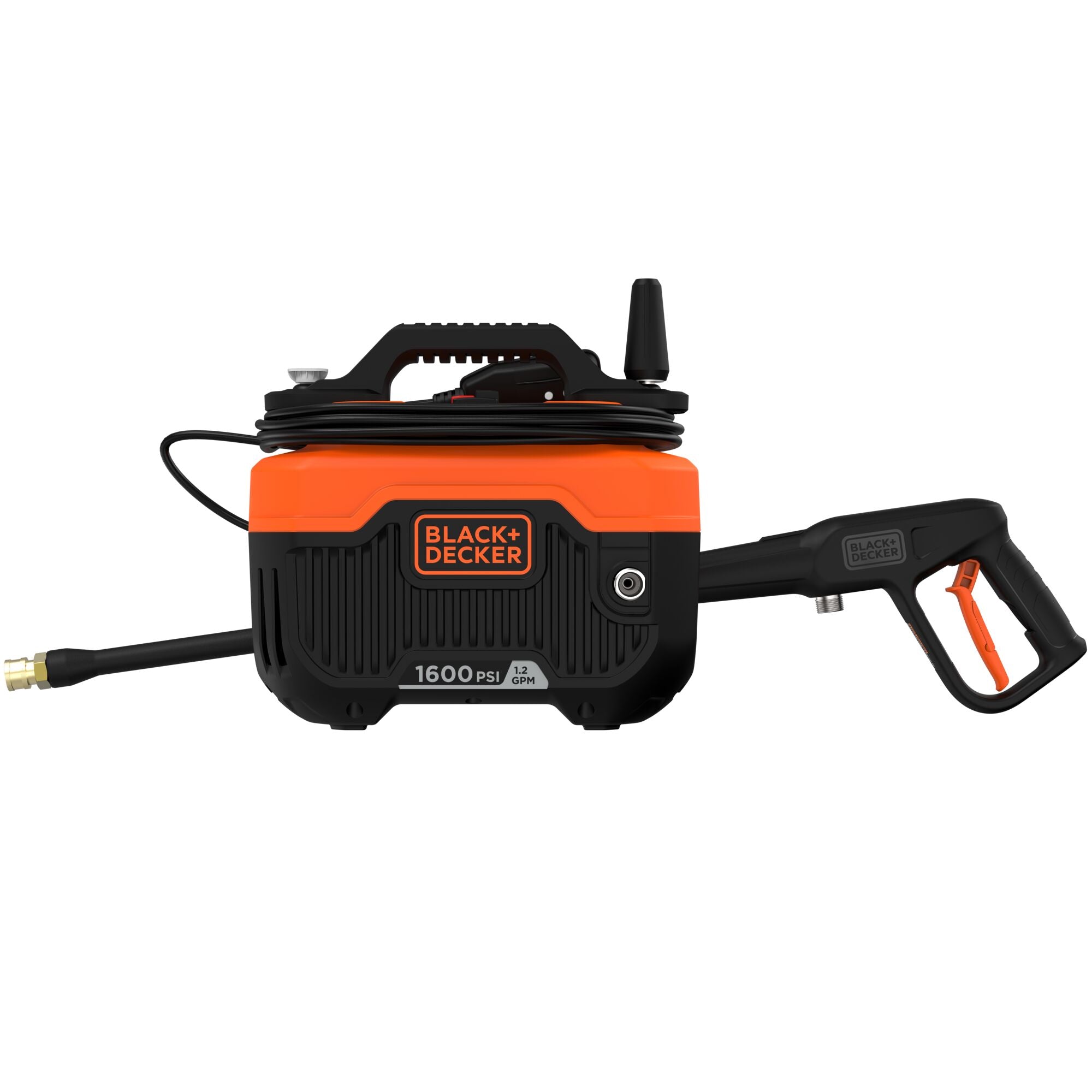 Profile of 1600 watt high pressure washer.