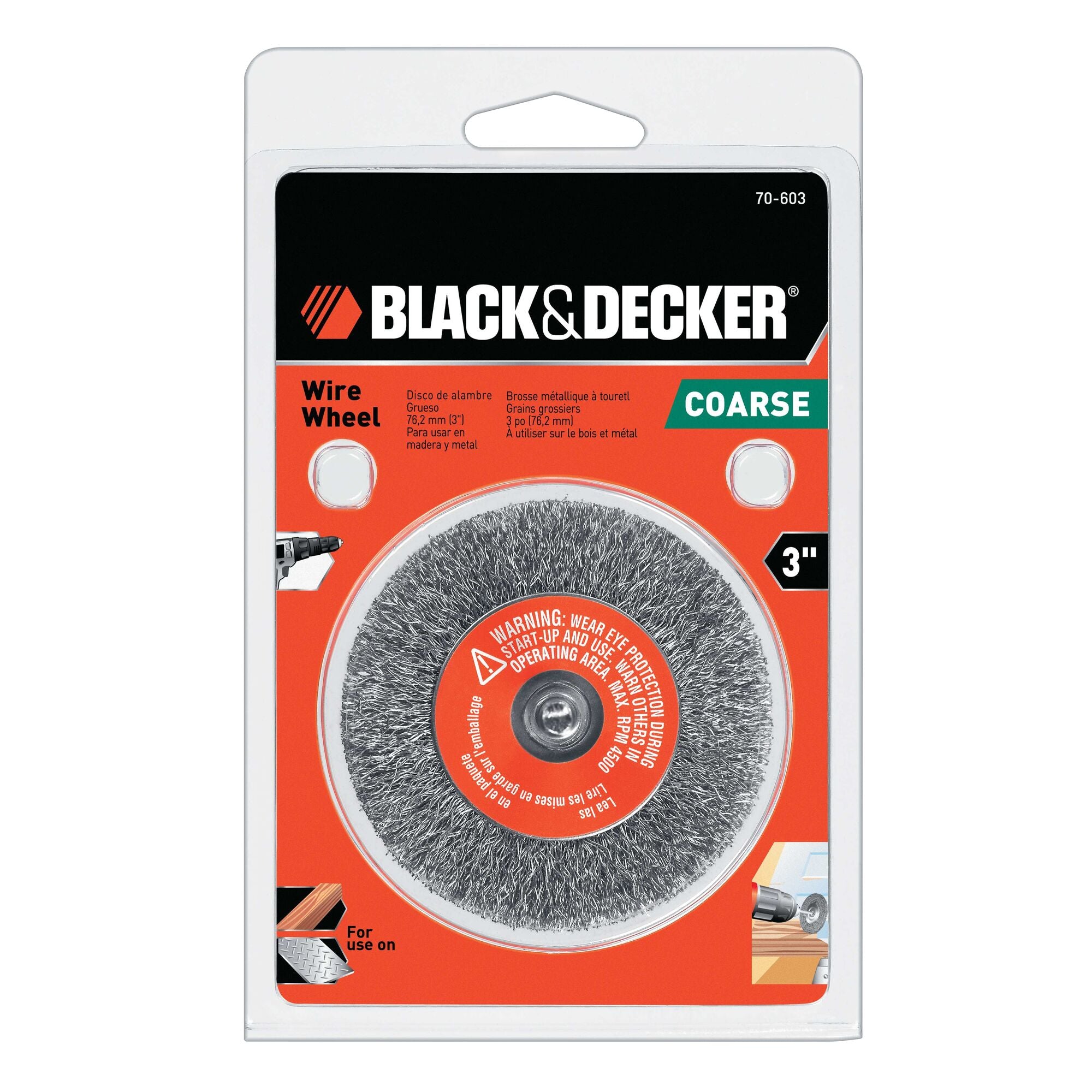 Wire Wheel 1 4 Inch Crimped Coarse Shank 3 Inch BLACK DECKER