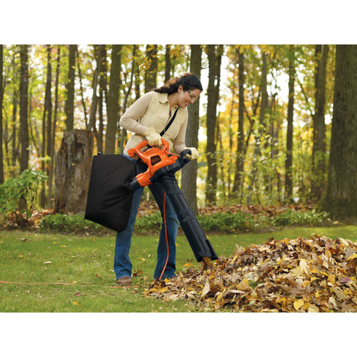 BLACK+DECKER 3-in-1 Electric Leaf Blower with Quick Connect Gutter