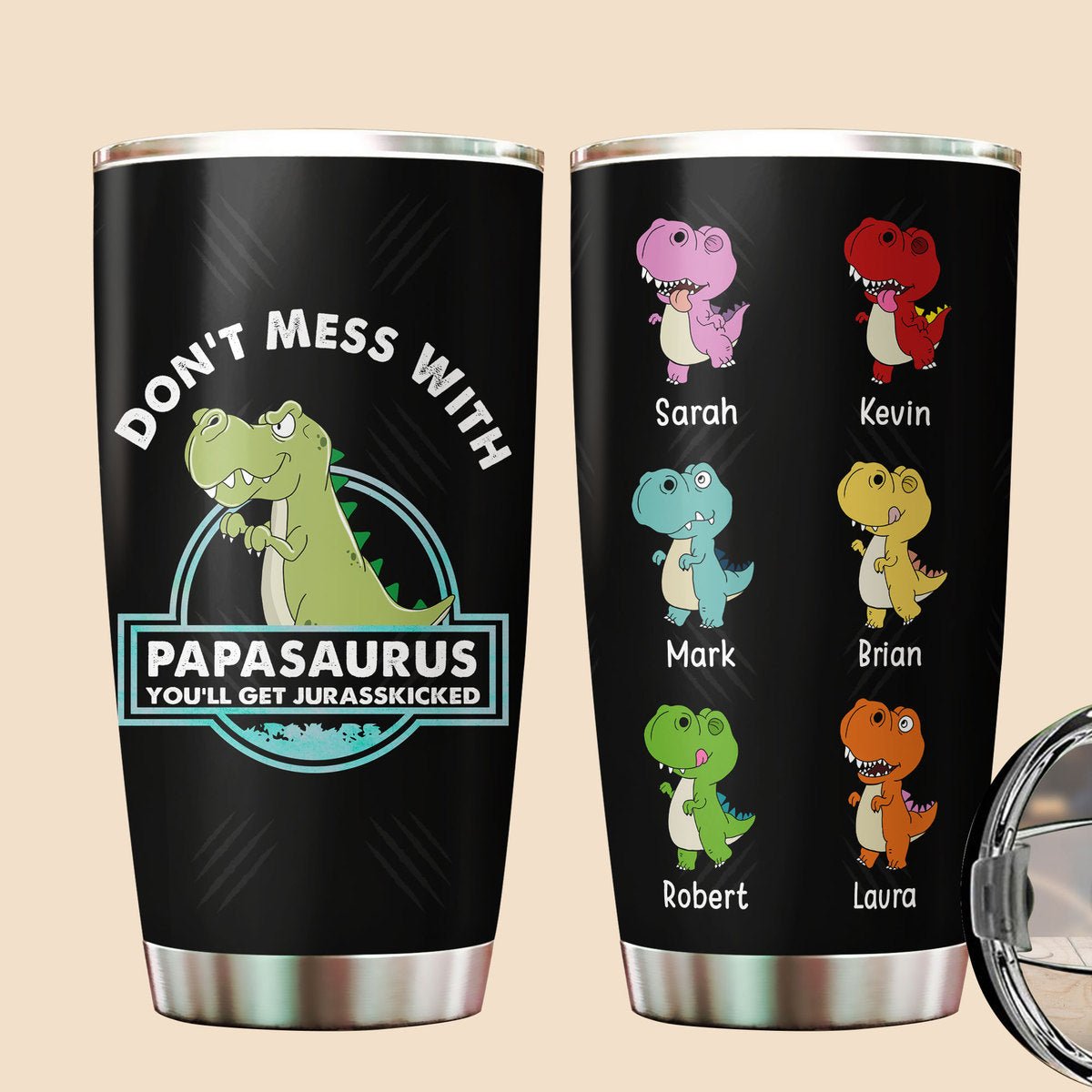 Dad And Daughter Dadasaurus Funny Personalized Mug - Vista Stars