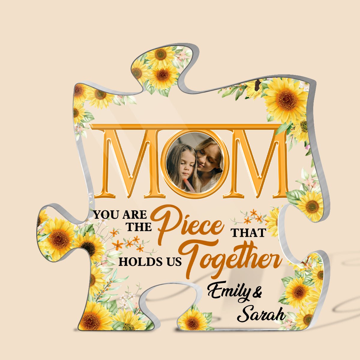 Mom You Are The Puzzle Piece - Personalized Acrylic Plaque - Mostly Pillows