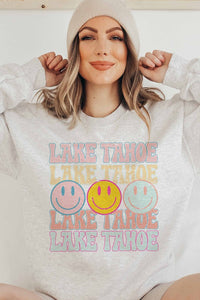 Thumbnail for LAKE TAHOE SMILEY GRAPHIC SWEATSHIRT