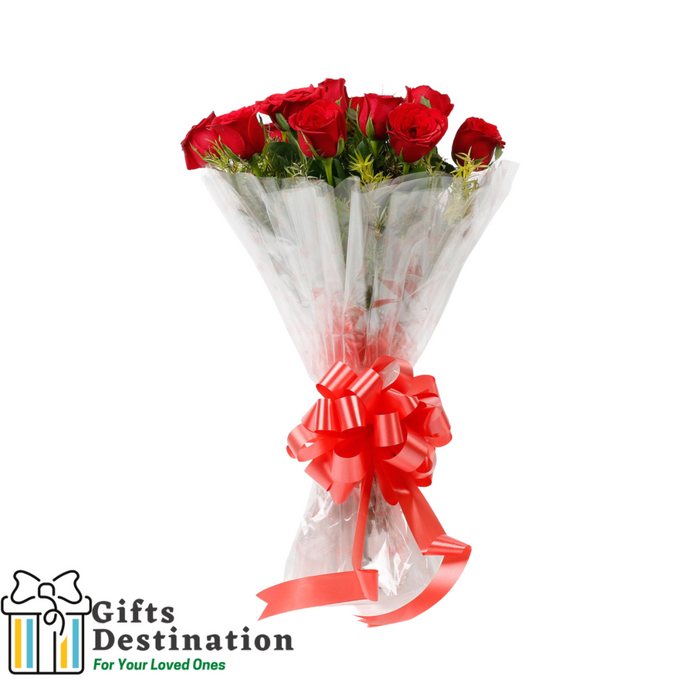 10 Red Roses Exotic Bouquet — giftsdestination