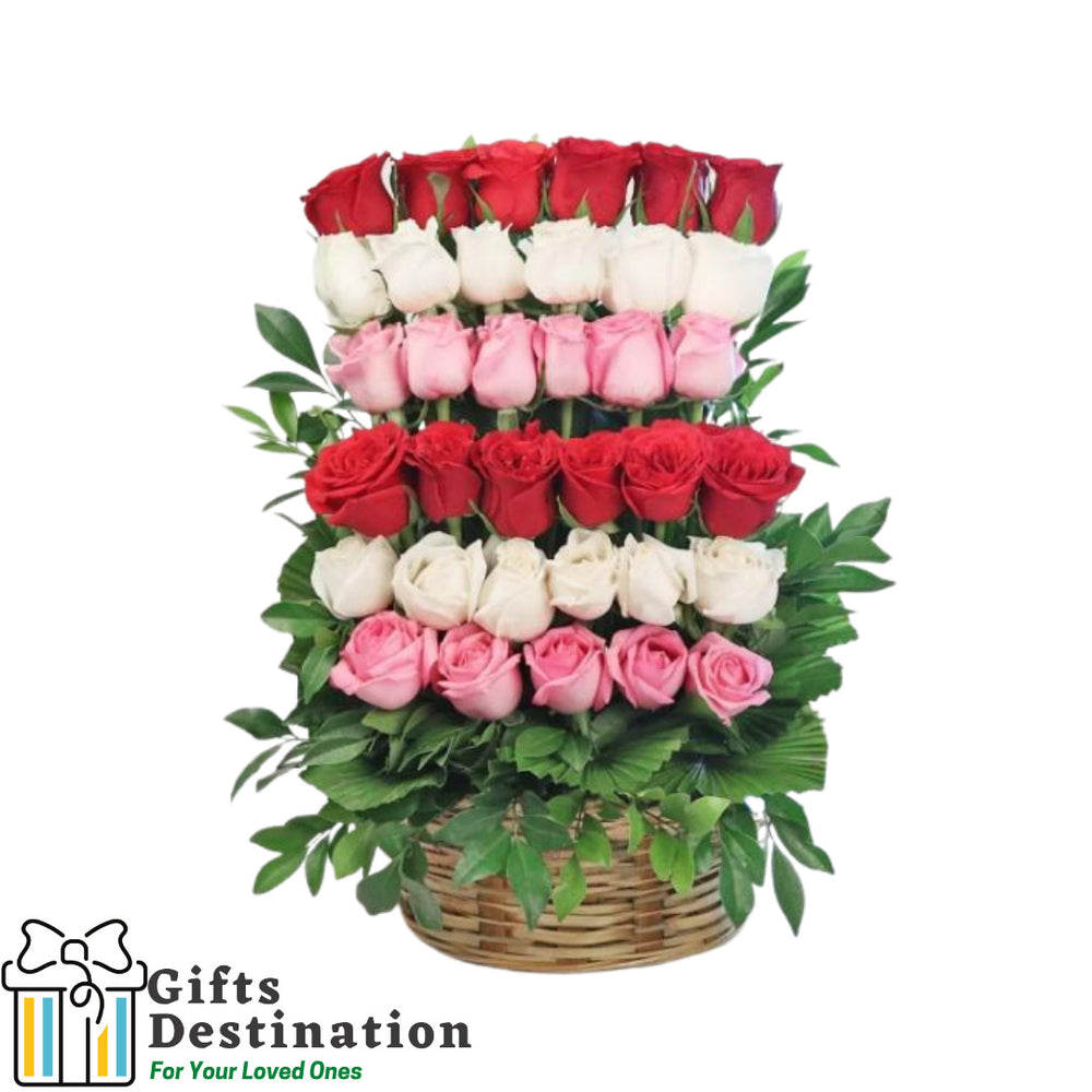 multi-colour-roses-basket — giftsdestination