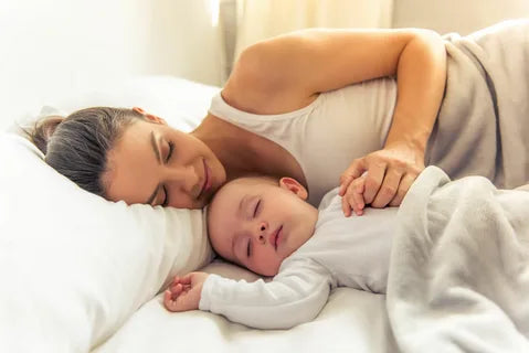 Happy baby with mom