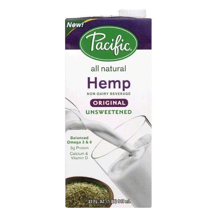 Pacific Foods - Hemp Milk Original Unsweetened, 32 Floz | Pack of 12