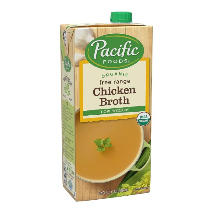 Pacific Foods - Organic Free Range Chicken Broth Low Sodium, 32 Oz | Pack Of 12
