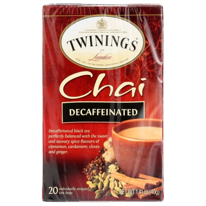 TWINING TEA TEA DCF CHAI 20 BG - Pack of 6