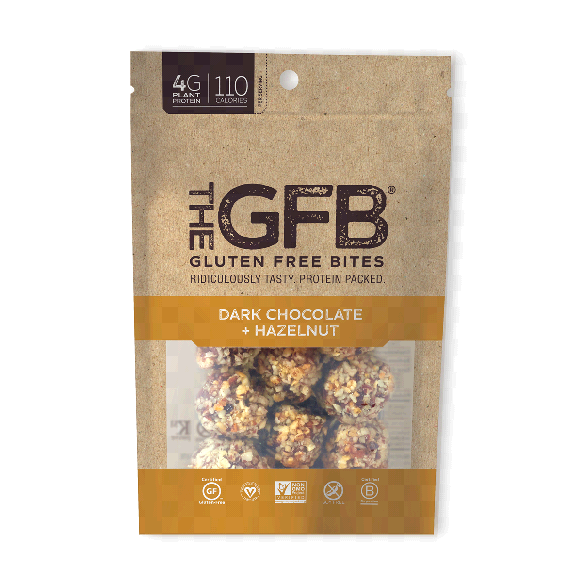 THE GFB - Dark Chocolate Hazelnut Bites 4OZ ( Pack of 6)