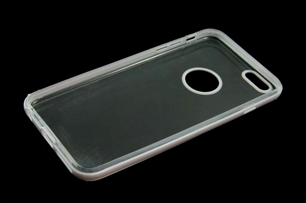 Apple iPhone 6 Plus Custodia Cover Back Case Gomma flessibile e bordi Bianco