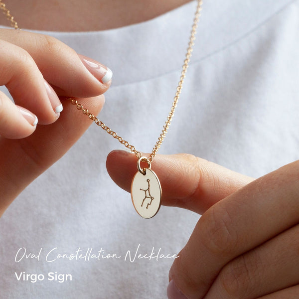 oval virgo constellation necklace 