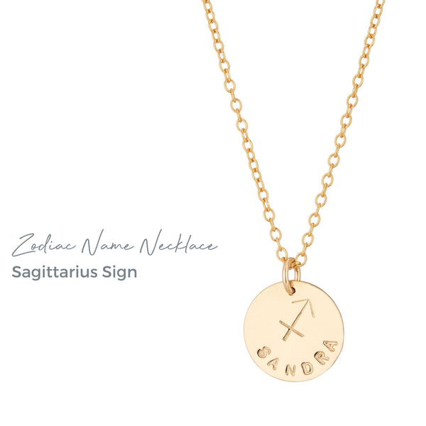 sagittarius name necklace lulu and belle 