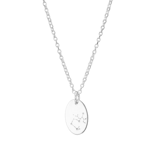 oval constellation pendant silver 