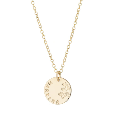 Flourish gold name necklace lulu and belle