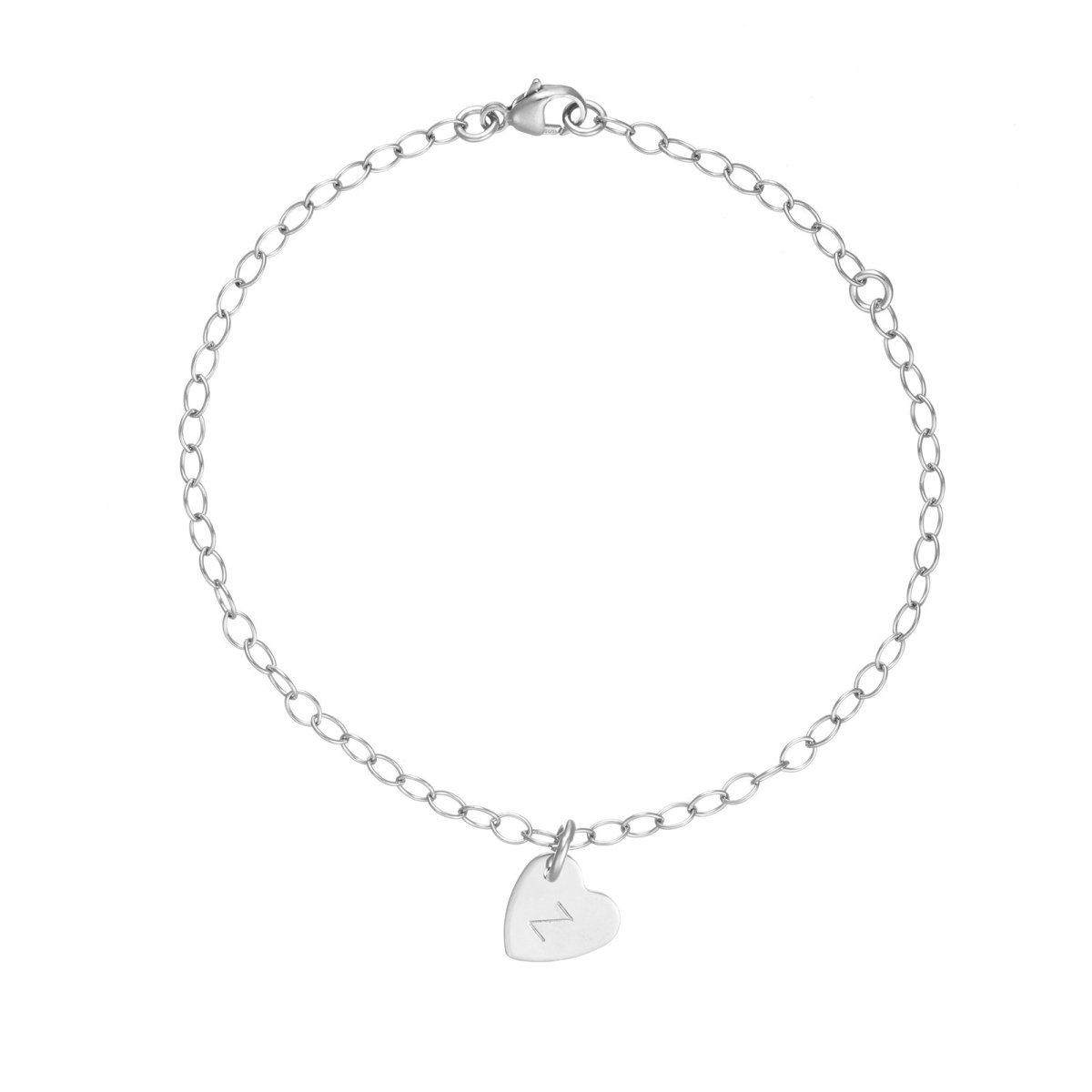 Ludlz Heart Initial Bracelets for Women Gifts - Engraved A Letters Initial Charms Bracelet Stainless Steel Bracelet Birthday Jewelry Gift for Women